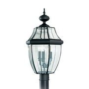 8239-12-Generation Lighting-Sea Gull Lighting-Three Light Outdoor Post Fixture in Traditional Style-13 Inch wide by 24 Inch high-Black