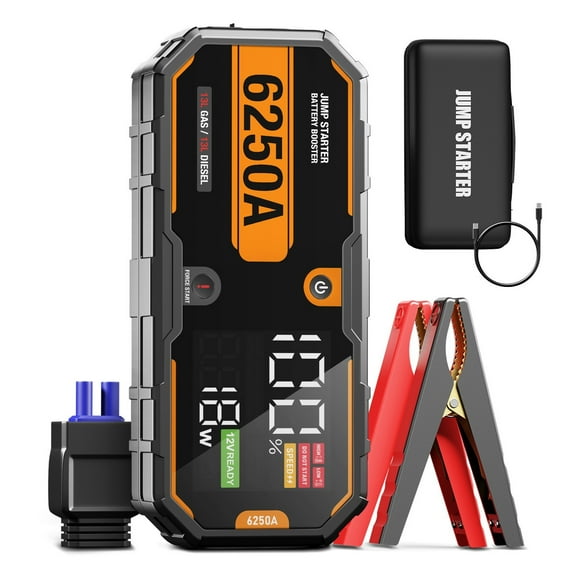 8250A high-capacity super safe emergency starting power starter, Portable Jump Box, Power Bank & Jumper Cables, Suitable for various medium and large vehicles such as SUVs. - 6250A PRO