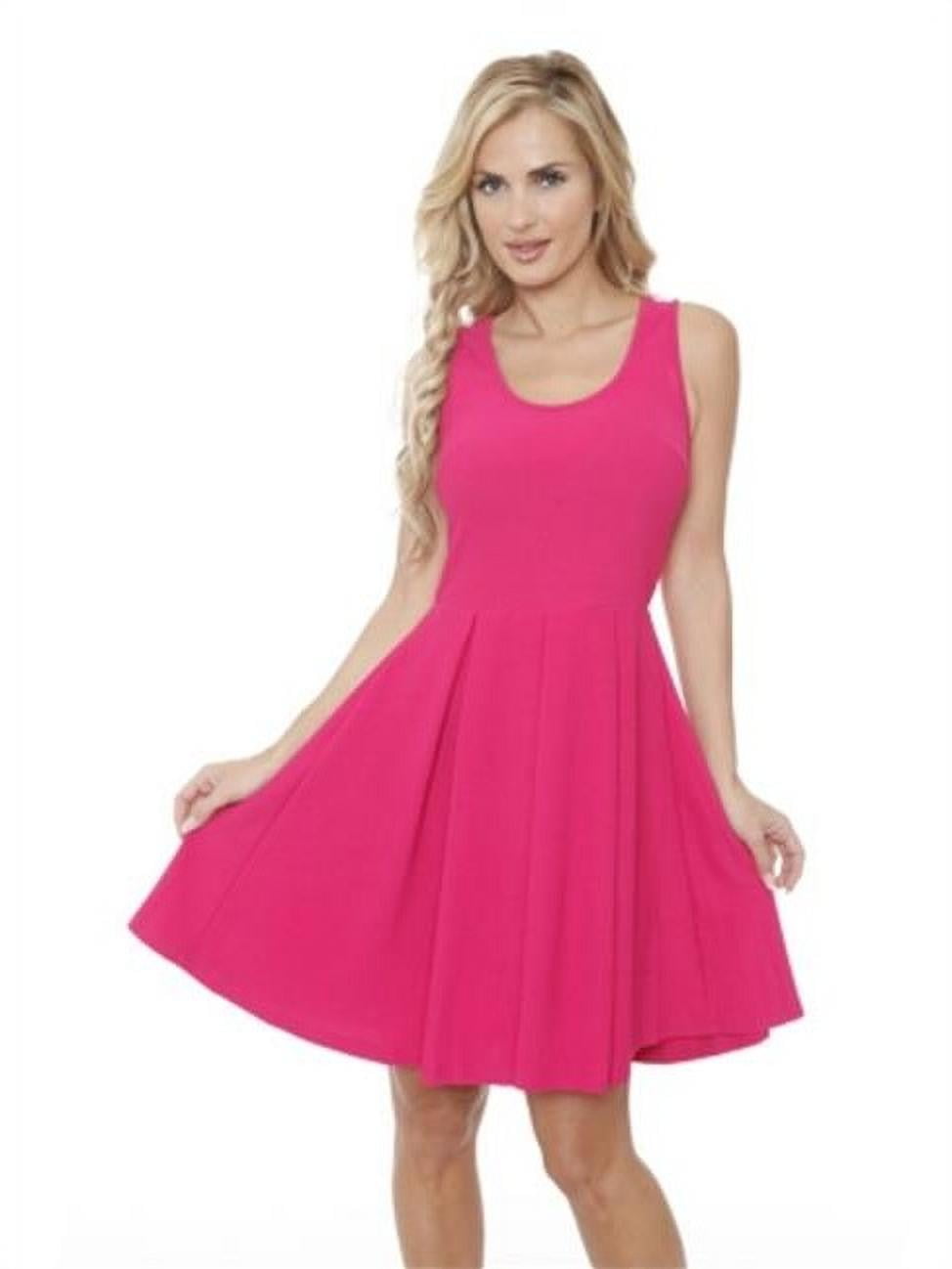 826-97-M Crystal Fit & Flare Dress - 97-Fuchsia - Medium - Walmart.com