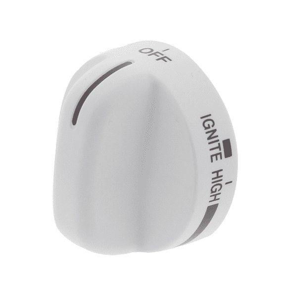 WP8273104, Top Burner Range Knob, White, fits Roper, Kenmore, Whirlpool