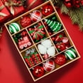 thumbnail image 1 of 82CT Christmas Balls Ornaments, Delightful Classic Tree Topper for Xmas Tree Holiday Wedding Party Decorations with Hanging Strings, Red & Green & White, 1 of 9