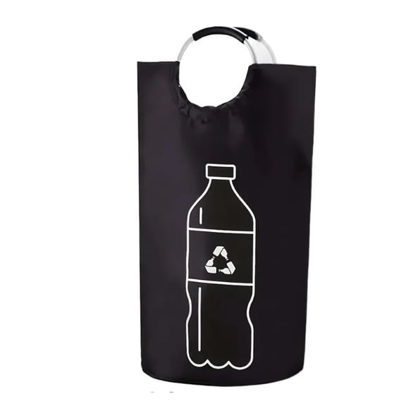 82L Empty Bottle Storage Basket Folding With Aluminum Handle Wastewater Bottle Collector Bag Large Capacity Recycling Bin