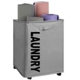 thumbnail image 1 of 82L Large Rolling Laundry Hamper TeqHome Collapsible Oxford Clothes Organizer with Metal Frame 360° Wheels for Home Hotel Dark Gray, 1 of 11