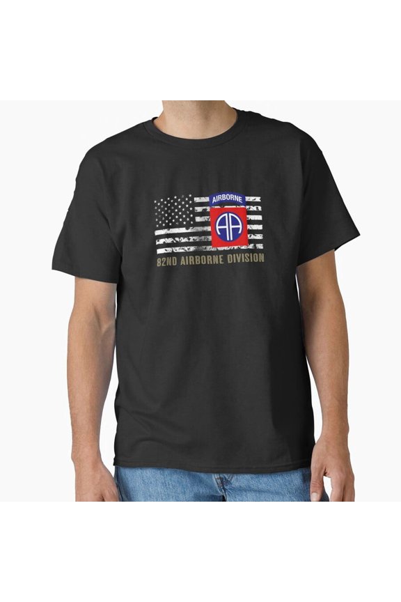 82Nd Airborne Division Distressed Flag Military T-Shirt