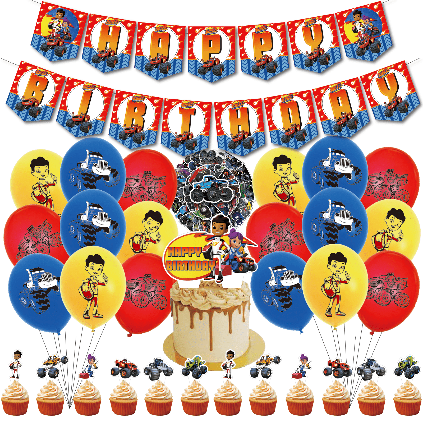 Blaze and the Monster Machines Party Tableware Decor Decorations Kit ...