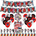 thumbnail image 1 of 82PCS For Harley Theme Birthday Party Decorations,Party Supply Set for Kids with 1 Happy Birthday Banner Garland,For Quinn 50 Stickers,18 Balloons,13 Cupcake Toppers, 1 of 4