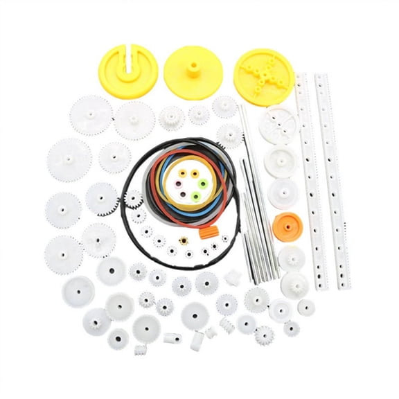 Plastic Toy Car Motor Gear Kits Single Reduction Gear Worm Gear Robot Gear Pulley Belt Assembly for Robot Toy