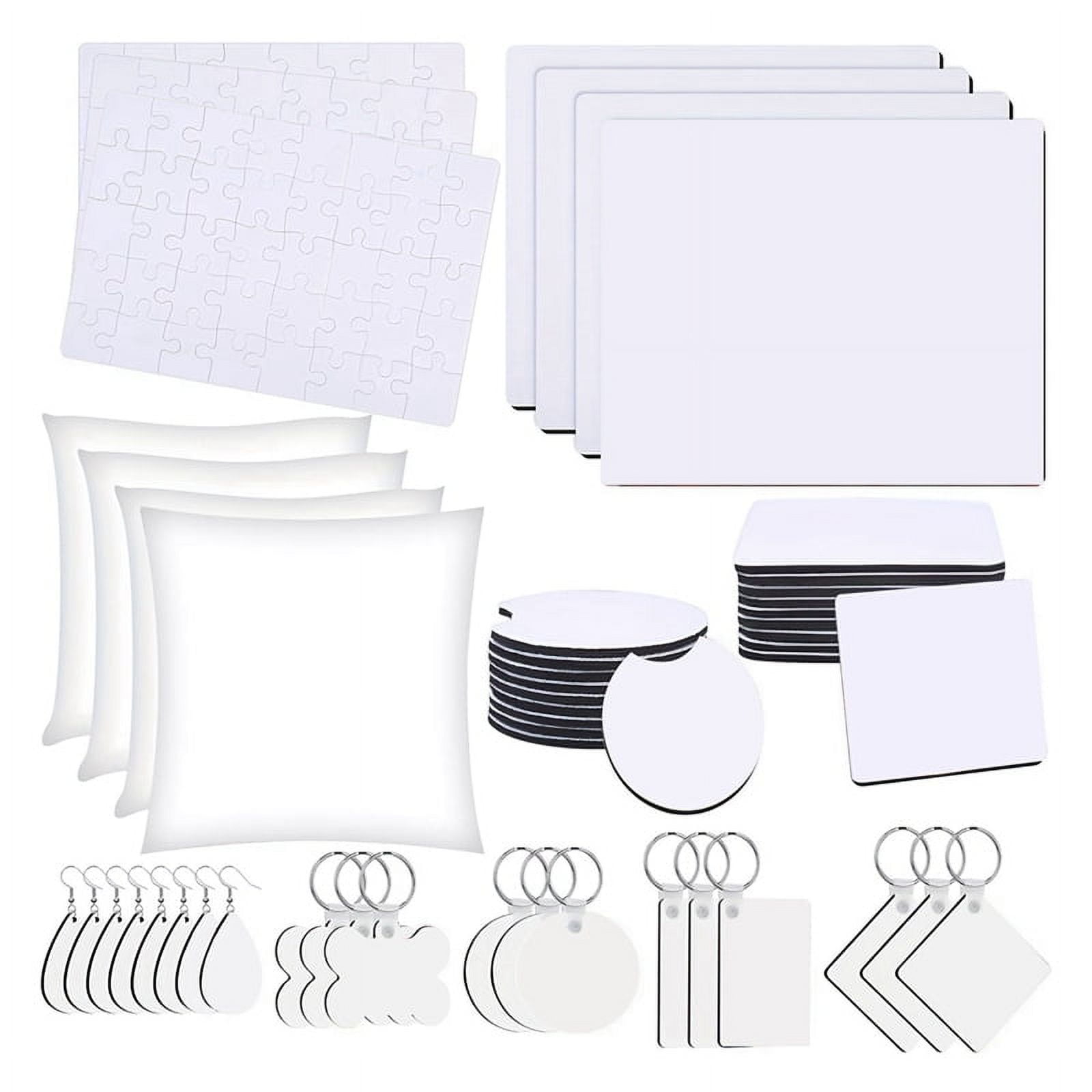 82PCS Sublimation Blanks Products Set, Christmas Craft Sublimation Kit DIY Heat Printing Pattern Craft