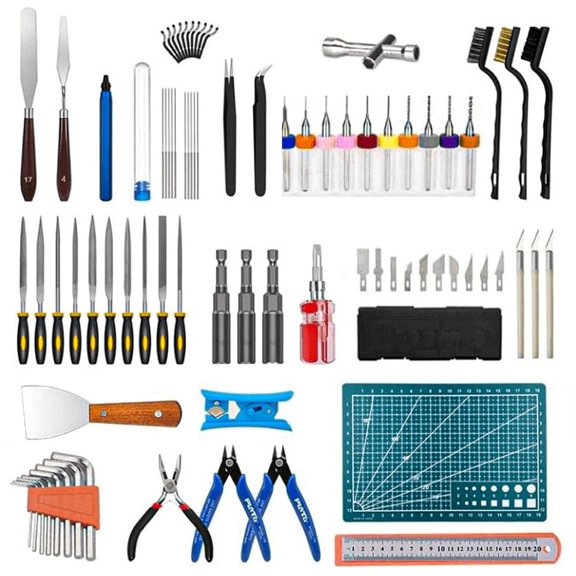 82Pcs 3D Printer Accessories, 3D Printing Tool Kit Includes Nozzle Cleaning Kit, Deburring Tools, Removal Tools, Needle Files, Brushes, Cutters, Craft Knife, Tweezers for 3D Prints Finishing