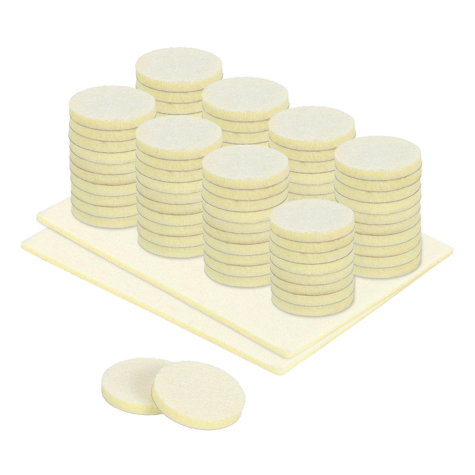 82Pcs Felt Furniture Pads, Pure Wool Felt Furniture Feet Wood Floor Protectors Self Adhesive Round for Protecting Hardwood Floors, Table Legs and Chair Legs, Beige