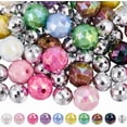 thumbnail image 1 of 82Pcs Mirror Ball Bead Acrylic Pen Beads Bulk Colorful Faceted Round Sparkly Disco Reflective Mirrorballs Small Loose Spacer Pens Beadable Bead for Jewelry Making DIY Crafts Accessories Multi-color, 1 of 4