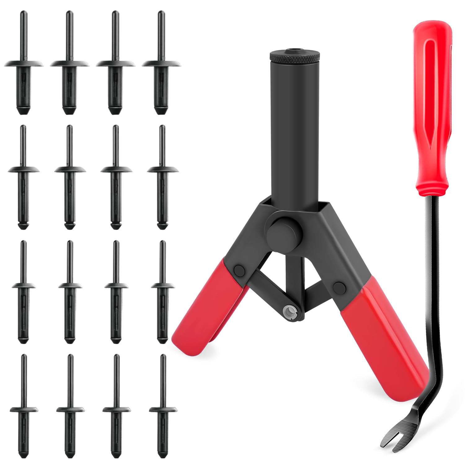 Safety Boot Rivets 82Pcs Plastic Rivet Gun Set with Fastener Remover Pop Rivet Assortment ...