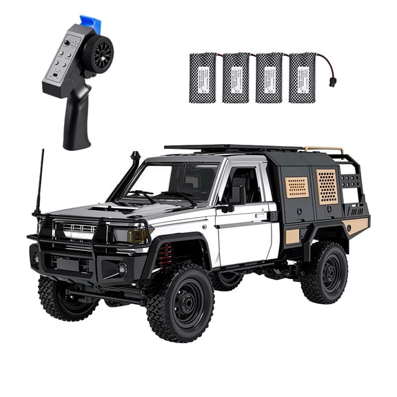 82S RC Rock Crawler Truck, 2-Speed Gearbox, Silver, 4 Batteries