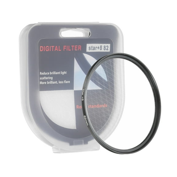 82mm Star Filter, 8 Points Starburst Len Filter Variable Twinkle Effect Ultra Slim Optical Lens Black