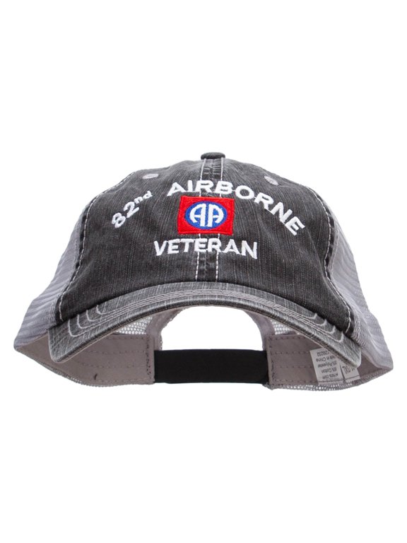 82nd Airborn Veteran Big Size Special Cotton Low Profile Trucker Cap - Black XL-3XL