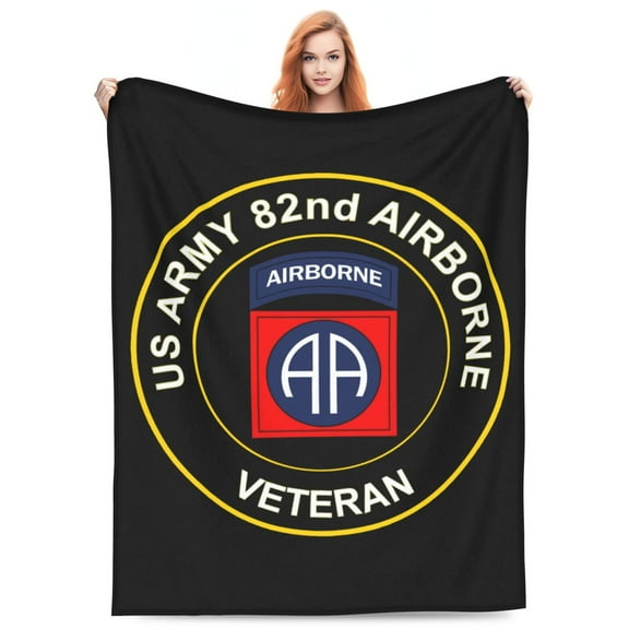 82nd Airborne Blanket Soft and Warm Cozy Flannel Lightweight Throw Blanket for Couch Sofa Bed 50x40