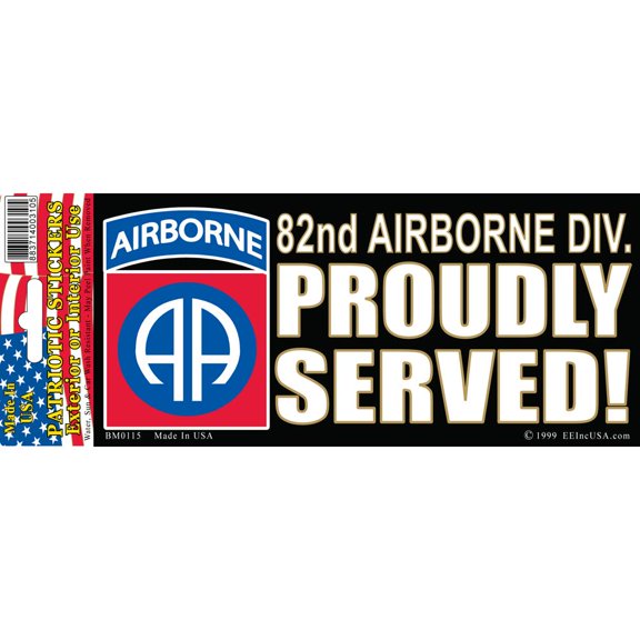 Eagle Emblems BM0115 Sticker - Army, 82Nd Airborne Division Veteran - 3.5 x 10 in.