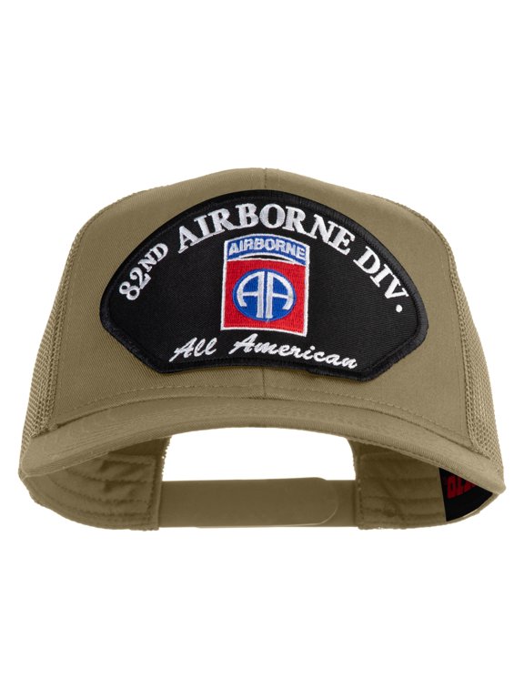 82nd Airborne Division All Americans Patched Solid Cotton Twill Mesh Prostyle Cap - Khaki OSFM