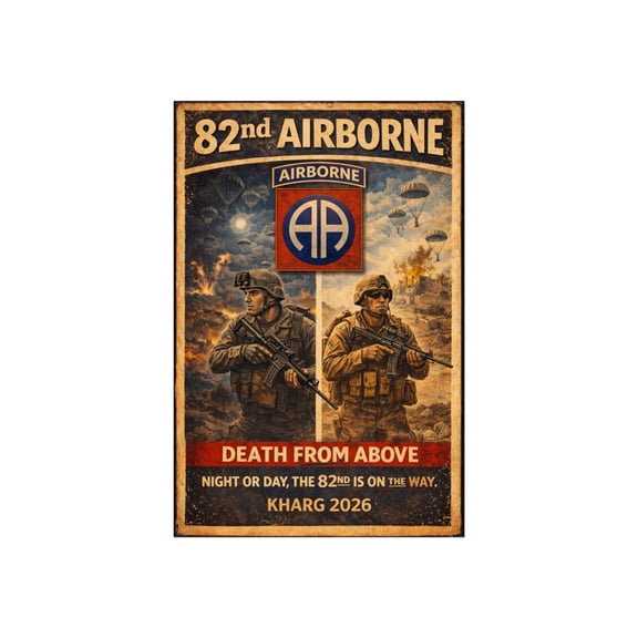 82nd Airborne Division Vintage Military Fine Art Unframed Paper Print