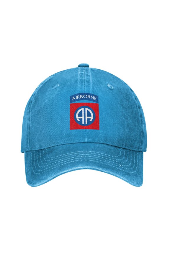 82nd Airborne Logo Unisex Adult Washed Denim Cotton Sport Outdoor Baseball Cap Adjustable Cowboy Baseball Hat
