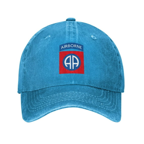 82nd Airborne Logo Unisex Adult Washed Denim Cotton Sport Outdoor Baseball Cap Adjustable Cowboy Baseball Hat