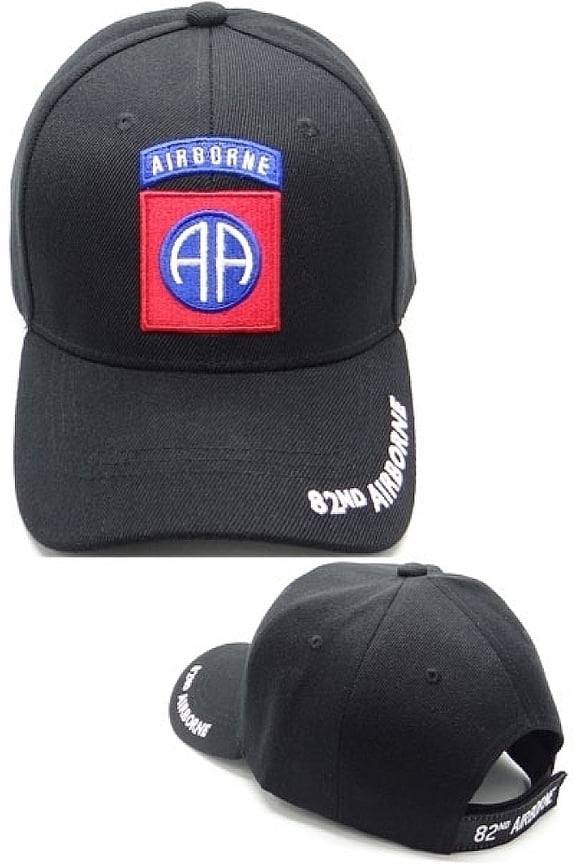 82nd Airborne Logo M768 Mens Cap [Black - Adjustable]