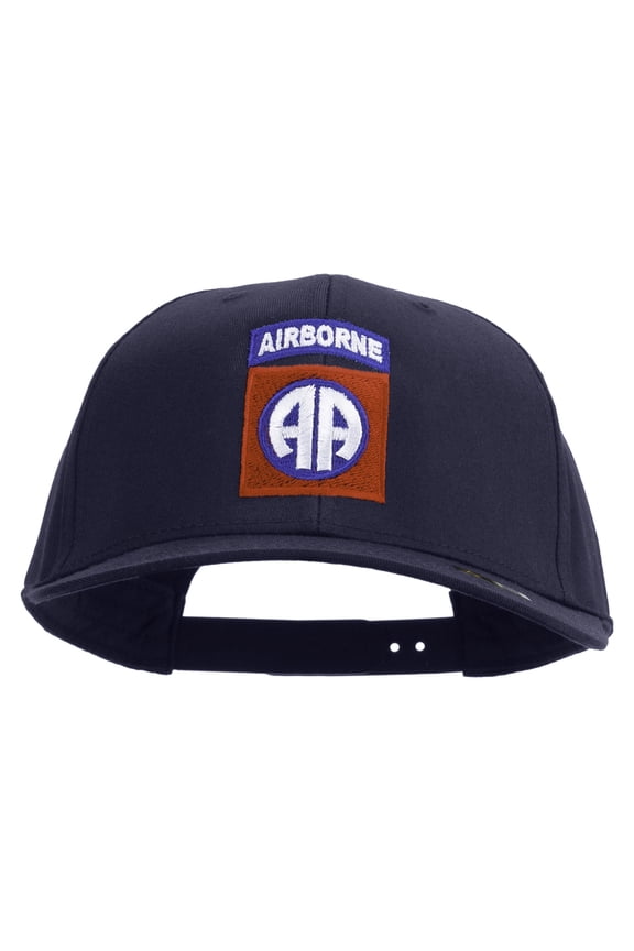 82nd Airborne Military Embroidered Solid Cotton Twill Pro Style Cap - Navy OSFM