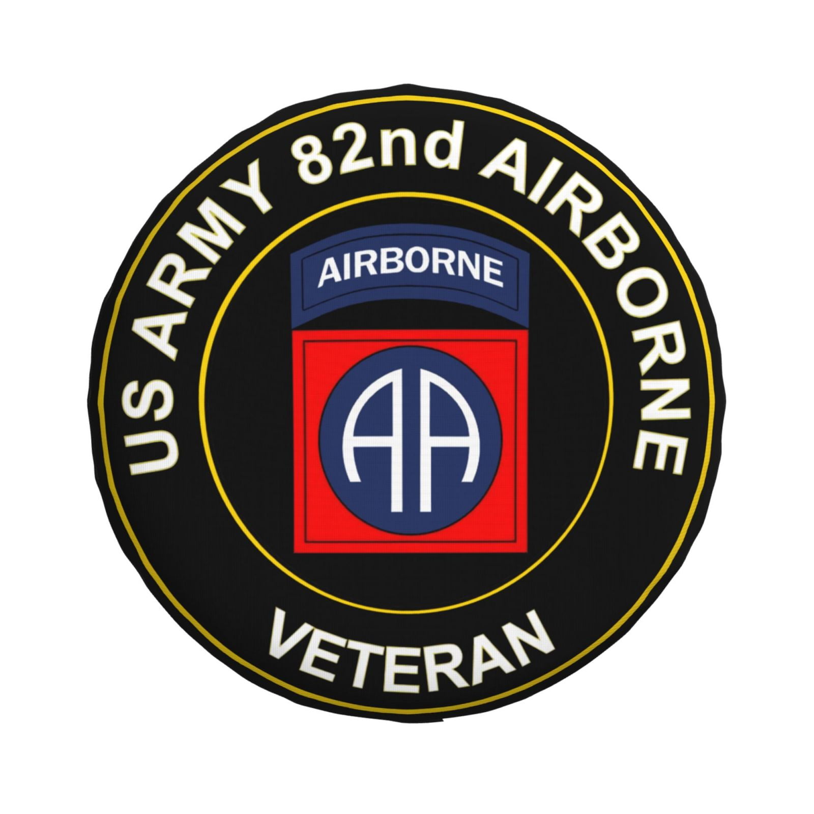 82nd Airborne Tire Cover For 26-37" Tires - Screen Printed Vinyl With Shock Cord, Includes Protective Bag