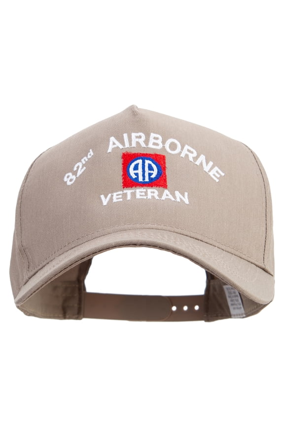 82nd Airborne Veteran Big Size Solid Cotton Twill 5 Panel High Profile Prostyle Snap Cap - Khaki XL-3XL