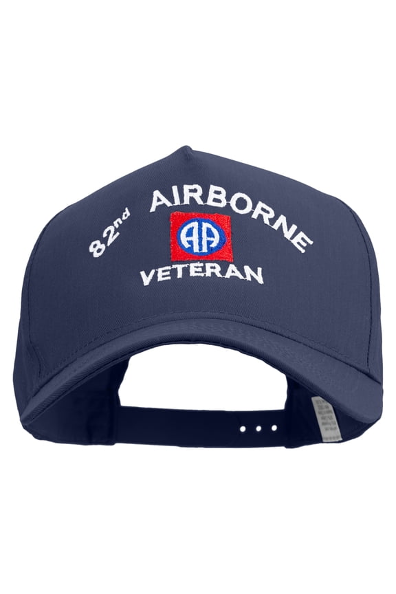 82nd Airborne Veteran Big Size Solid Cotton Twill 5 Panel High Profile Prostyle Snap Cap - Navy XL-3XL