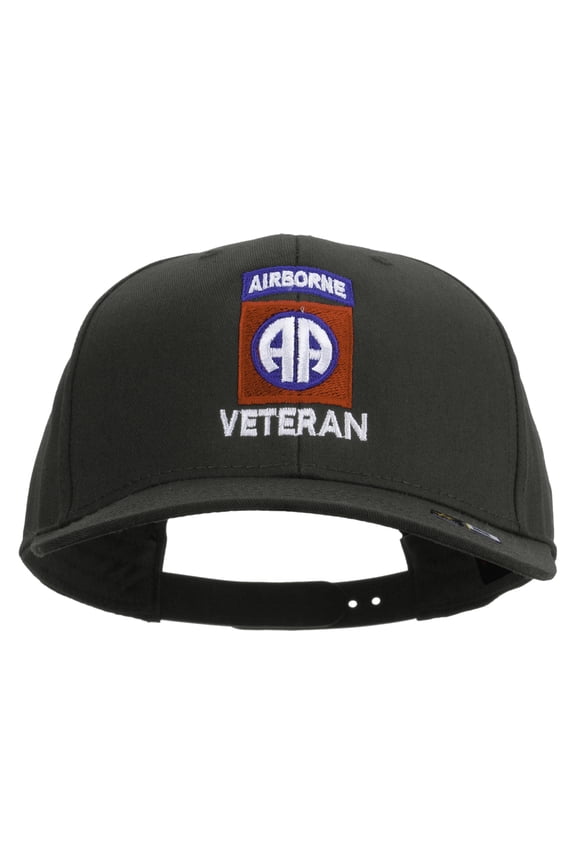 82nd Airborne Veteran Embroidered Solid Cotton Twill Pro Style Cap - Charcoal OSFM