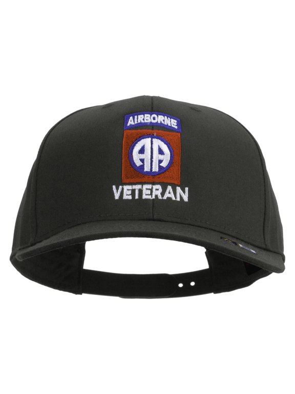 82nd Airborne Veteran Embroidered Solid Cotton Twill Pro Style Cap - Charcoal OSFM
