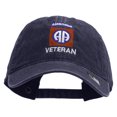 thumbnail image 1 of 82nd Airborne Veteran Embroidered Washed Solid Pigment Dyed Cotton Twill Brass Buckle Cap - Navy OSFM, 1 of 5