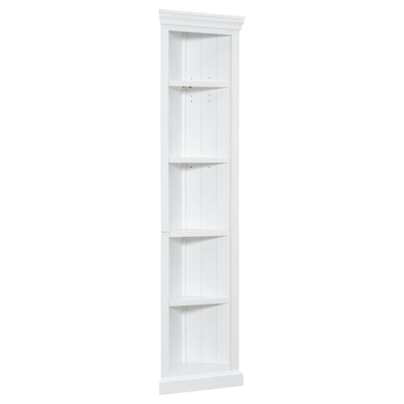 83.4" Modern Corner Shelf with 5 Tier, Corner Bookcase with LED Light, Storage Standing Shelf Unit, Open Corner Plant Display Stand