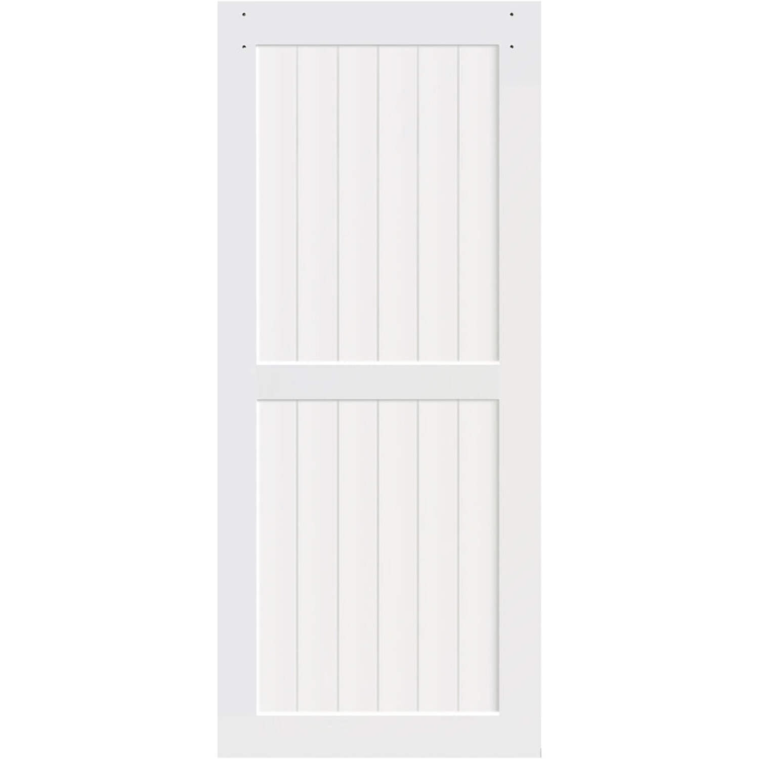 Classic 2-Panel Solid Pine Barn Door in Pre-finished White, 30" x 84"