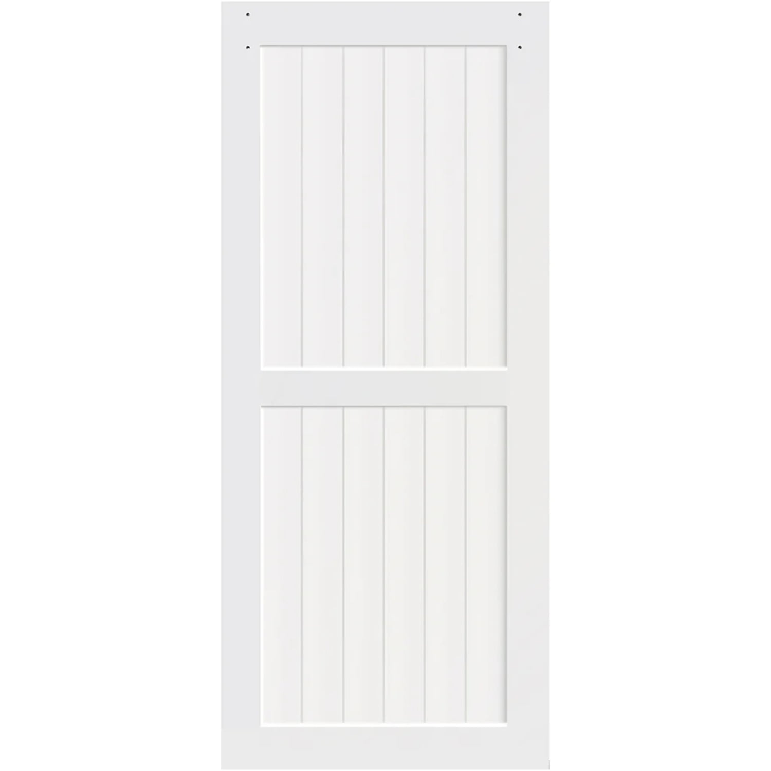 Classic 2-Panel Solid Pine Barn Door in Pre-finished White, 30" x 84"