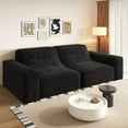 thumbnail image 1 of 83.6" Modular Sectional Sofa Couch with Tufted,Modern Chenille 3-Seater Sofa Deep Seat Couch for Living Room,Apartment,Office,Black, 1 of 5