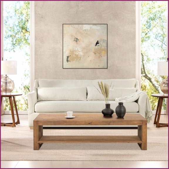 83 Contemporary Flared Arm Sofa with Lumbar Pillows | White Linen | Pine Wood Frame