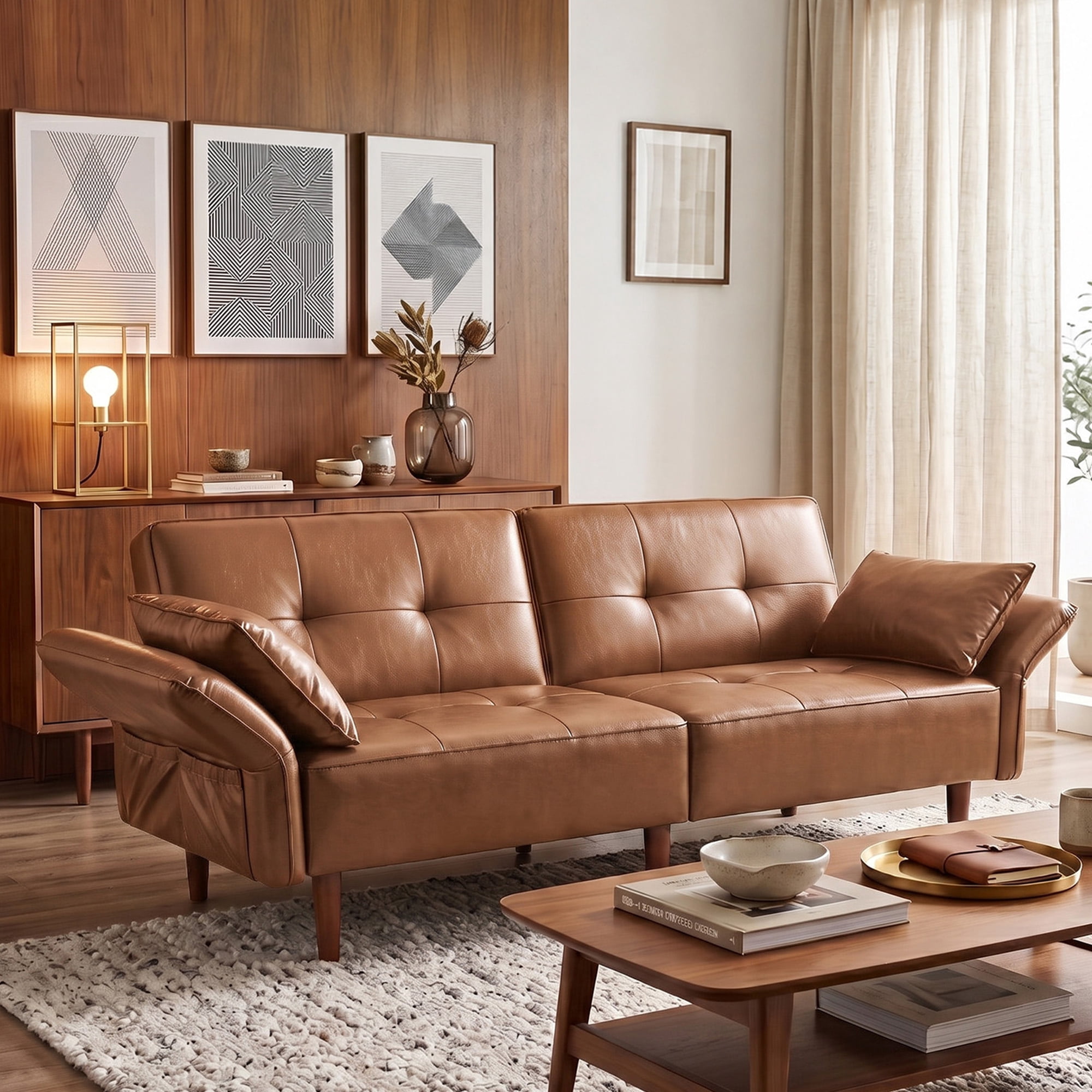 Brown Tufted83inch