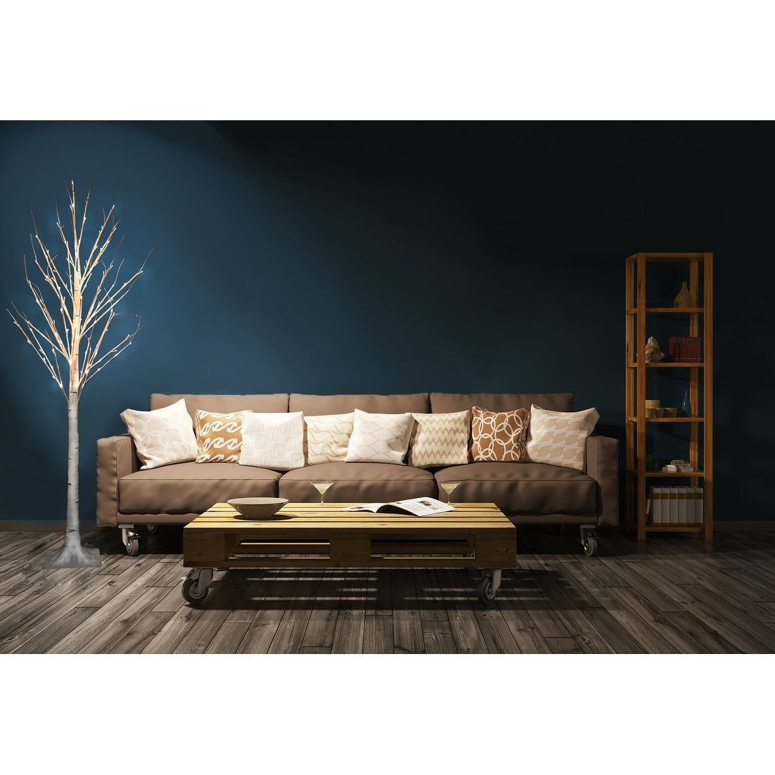 White Birch Tree with LED Lights for Indoor/Outdoor Use
