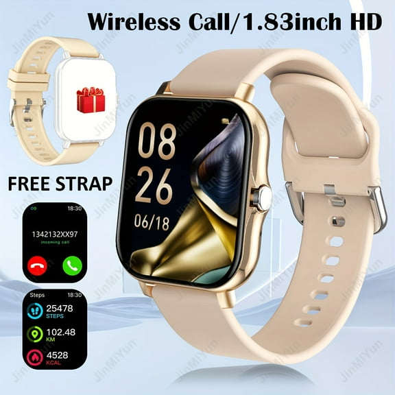 83 Inch Full Screen Touch Sports Smartwatch for Men Women - Wireless Calling, Message Alerts, Custom Dials, Multiple Sports Modes, Remote Photo/Music Control, Compatible with Android iPhone