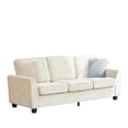 thumbnail image 1 of 83" Oversized Chenille Sofa for Living Room | 3-Seater Cloud Couch with Washable Covers & Deep Seats | Mid-Century Modern Upholstered Sofa with Armrests for Apartment, Bedroom & Office, Beige/Grey, 1 of 9
