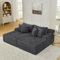 thumbnail image 1 of 83" Oversized Double Chaise Lounge, Compressed Upholstered Sleeper Sofa Bed, Cloud Sectional Couch with Pillows for Living Room, No Assembly Required, Dark Gray, 1 of 10