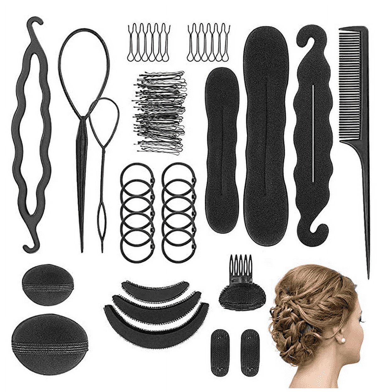 83 Pcs Hair Braiding Tool, DIY Hair Styling Tool Kit Updo Ponytail