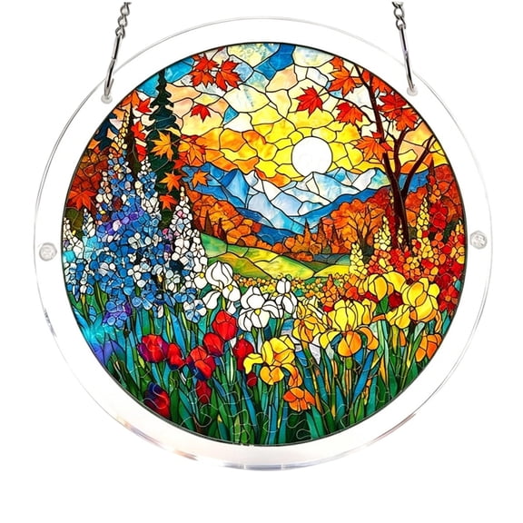 83-Piece Acrylic Jigsaw Suncatcher Window Decor – 7.4 Inch Stained Glass Style Puzzle with Rainbow Light Projection, Ideal for Garden, Home & Patio Decoration, Craft Kit