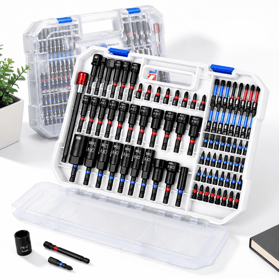 83-Piece SAE and Metric Impact Nut Driver Set with Drill Bit Socket Adapters and Carrying Case