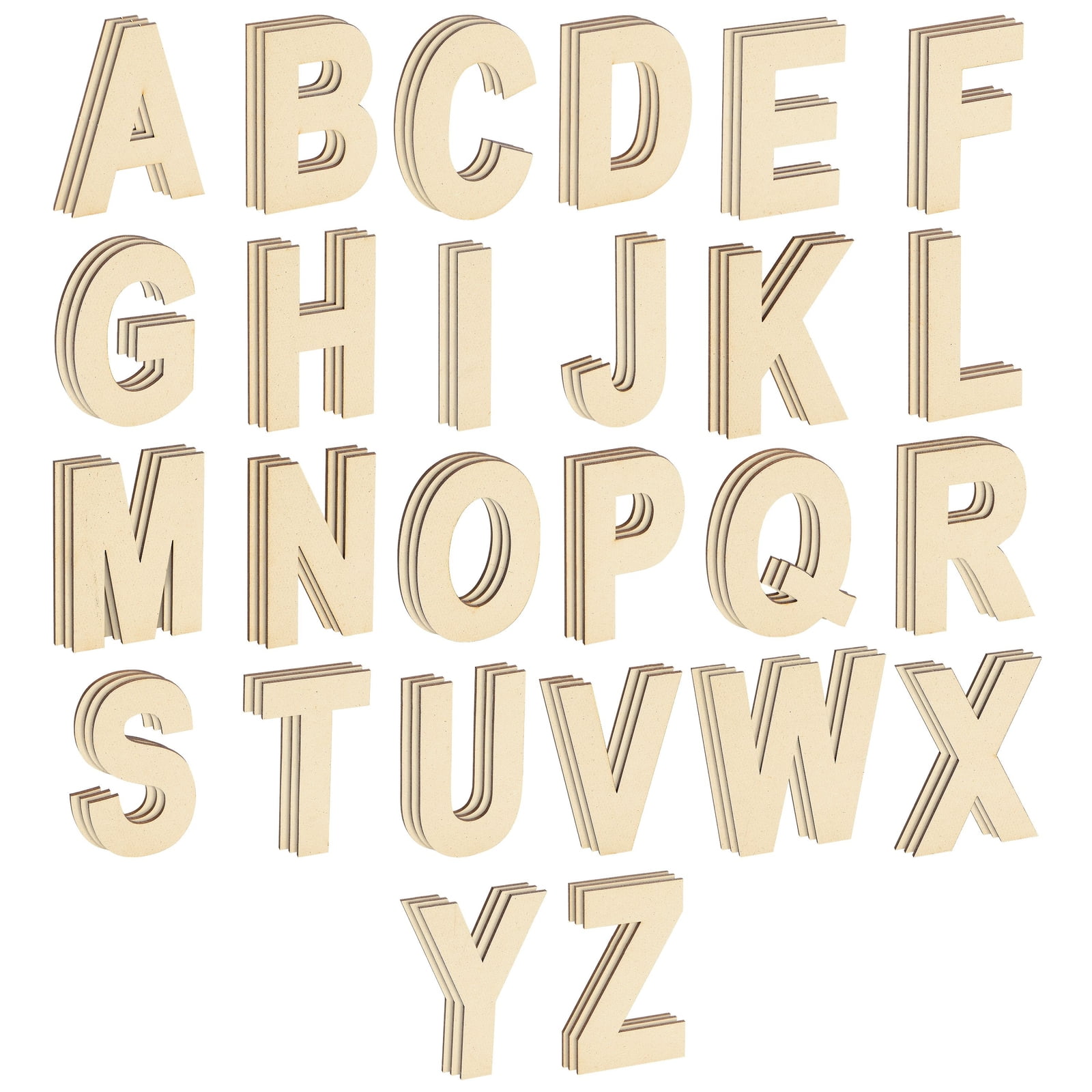 83 Piece Wooden Letters for Crafts, 4-Inch Alphabet Cutouts for DIY  Painting, Crafts, Wall Decorations 
