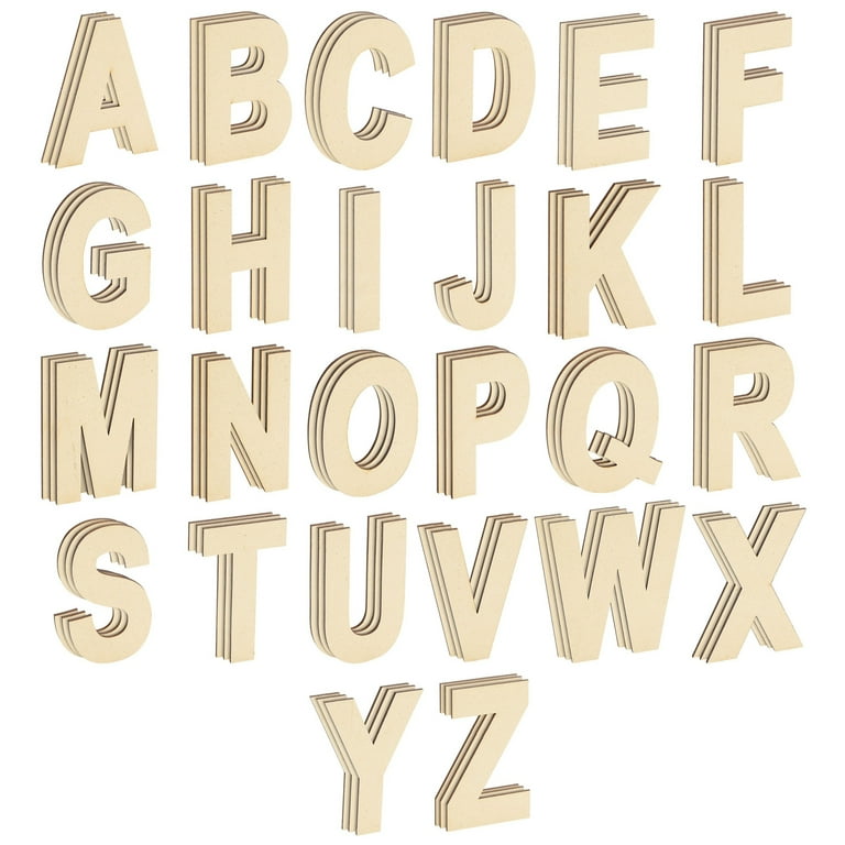 DEEZOMO 4 Inch 3D Golden Wooden Letters, Unfinished Wooden Alphabet Letters  for Wall Decor Decorative - Wood Crafts Standing Letters Slices Sign Board