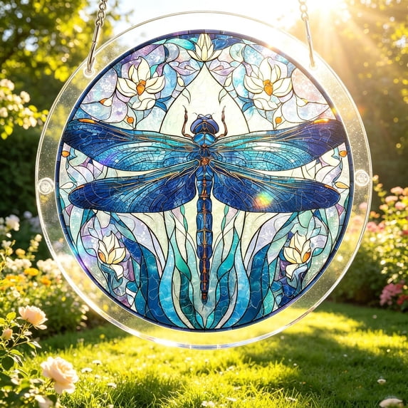 83 Pieces Acrylic Puzzle Suncatcher, Dragonfly Sparkling Simulation Glass Design Hanging Puzzle Decoration for Wall Window, Creative DIY Craft Gift for Women, Men, Friends
