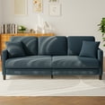 thumbnail image 1 of 83" Sofa Couch for Living Room,Comfy Teddy Fleece Loveseat Sofa,Extra Deep Seat Couches ,Neche Tool-Free Setup Love Seat with 2 Pillows,Blue Grey, 1 of 9